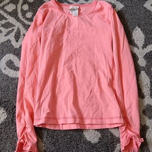 Pink Long Sleeve Top with Ruffle Cuffs